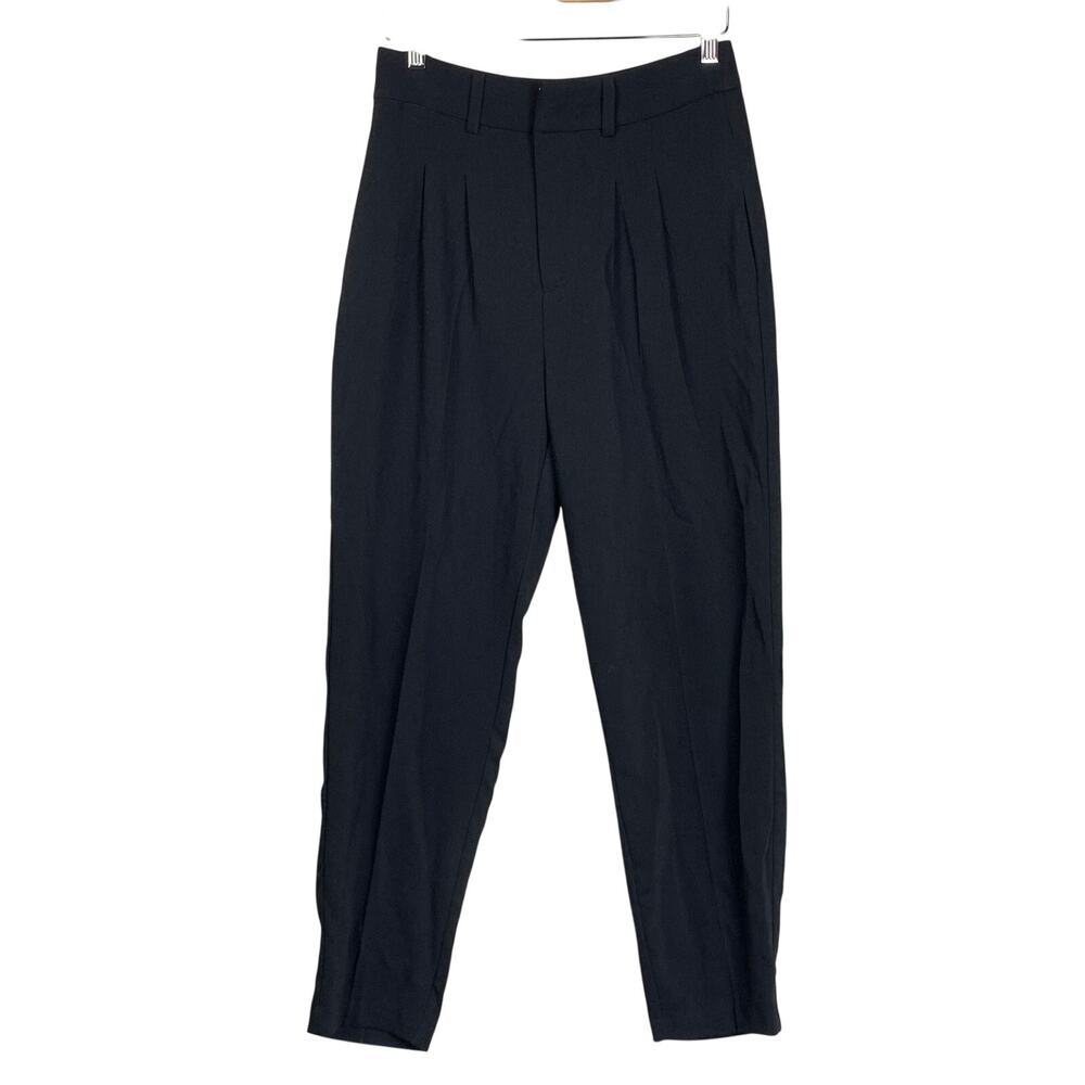 Steve Madden Black High Rise Pleated Trousers Size S Tapered Office